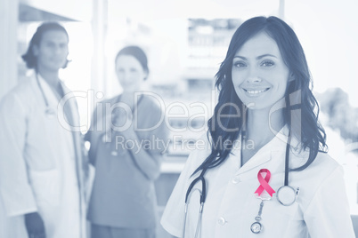 Composite image of breast cancer awareness ribbon