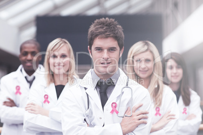 Composite image of breast cancer awareness ribbon