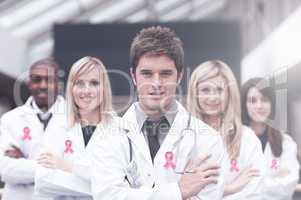 Composite image of breast cancer awareness ribbon