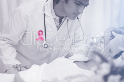 Composite image of breast cancer awareness ribbon