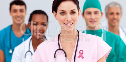 Composite image of breast cancer awareness message