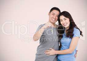Couple Holding key in front of vignette