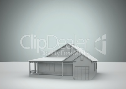 3D House model in front of vignette