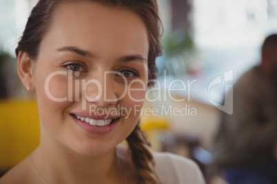 Close-up portrait of waitress