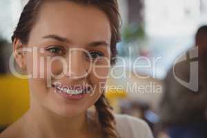 Close-up portrait of waitress