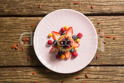 Healthy breakfast in a plate