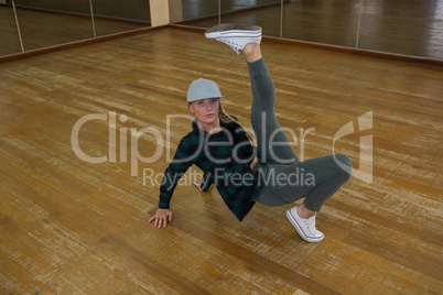 Full length portrait of woman rehearsing dance