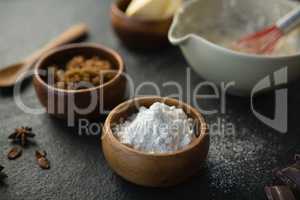 Close up of flour and grounded food