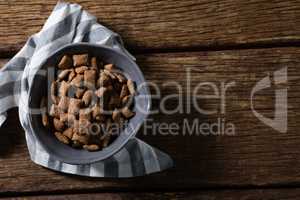 Bowl of chocolate toast crunch with napkin