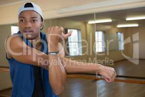 Dancer warming up at studio