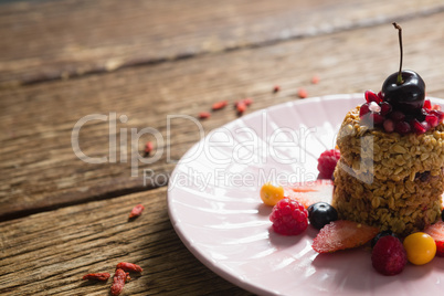 Healthy breakfast in a plate