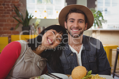Portrait of couple at cafe