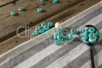Scattered marshmallow on table