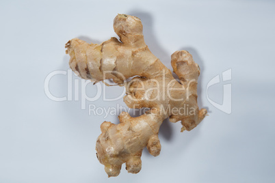 Overhead view of fresh ginger