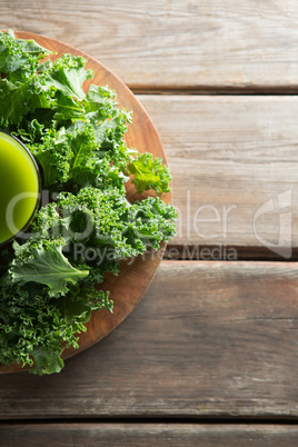 Cropped image of fresh kale with leaves