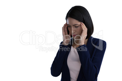 Businesswoman suffering from headache