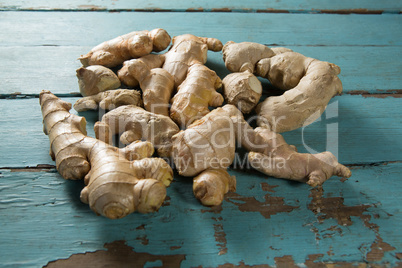 Close-up of gingers on table