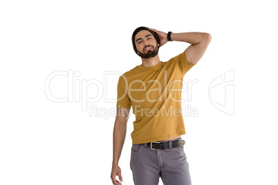 Handsome man posing against white background Handsome man posing against white background