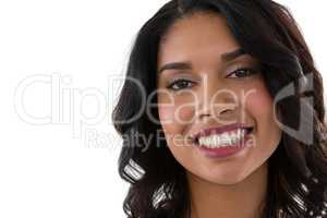 Close up portrait of smiling young woman