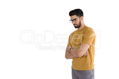 Handsome man posing against white background