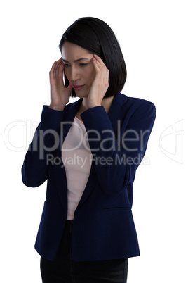 Businesswoman suffering from headache