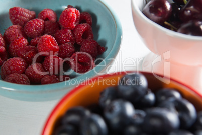 Close-up of berries and cherries