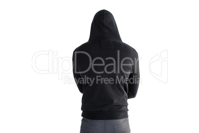 Man standing against white background