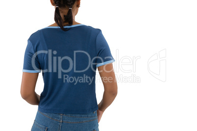 Rear view of woman in casual clothing