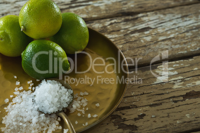 Salt and lime in a plate