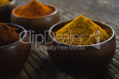 Various spices arranged in bowl