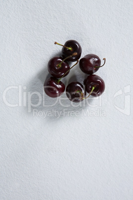 Cherry fruits on a white background