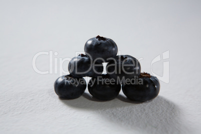 Blueberries on a white background