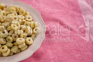 Cereal rings in plate