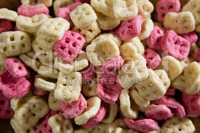 Close -up of honeycomb cereals