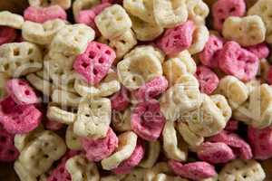 Close -up of honeycomb cereals