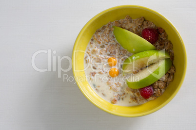 Fruit cereal in bowl