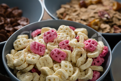 Honeycomb cereals in bowl
