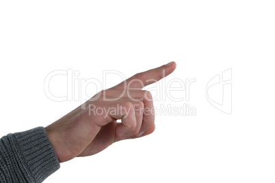 Hand gesture against white background