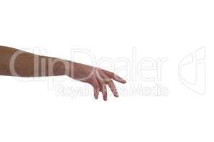 Hand gesture against white background
