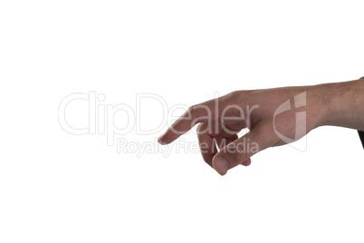 Hand gesture against white background