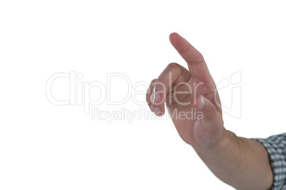 Hand gesture against white background