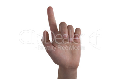 Hand gesture against white background