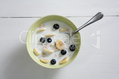 Breakfast cereal in bowl