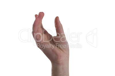 Hand pretending to hold an invisible object