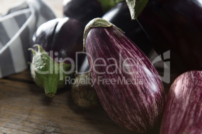 Eggplant on wooden table