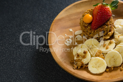 Plate of breakfast on table