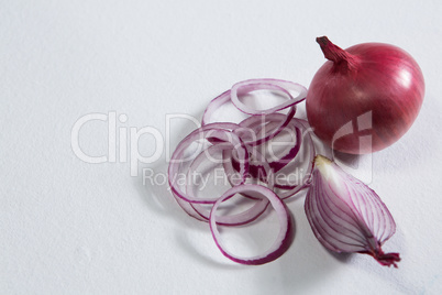 Onion on a white background