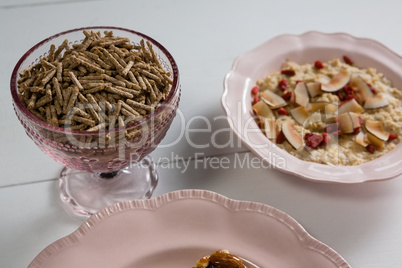 Cereal bran sticks in bowl