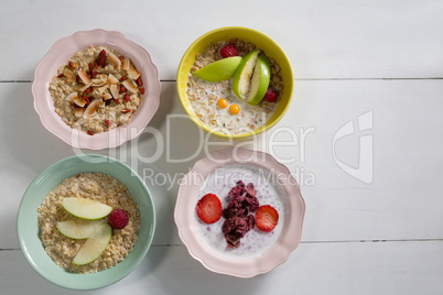 Various breakfast on white background