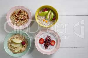 Various breakfast on white background